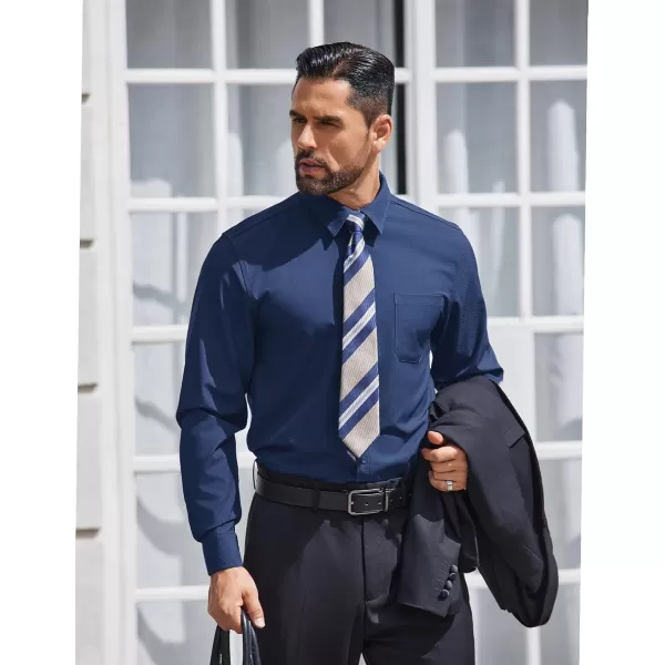 COOFANDY Mens Dress Shirts Long Sleeve Wrinkle Free Shirt Textured Business Casual Button Down Shirt
