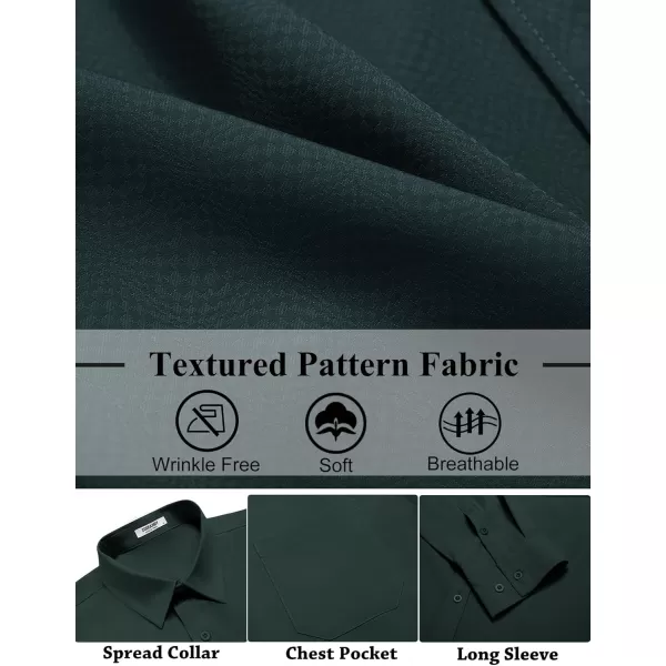 COOFANDY Mens Dress Shirts Long Sleeve Wrinkle Free Shirt Textured Business Casual Button Down Shirt