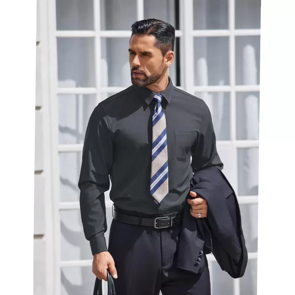 COOFANDY Mens Dress Shirts Long Sleeve Wrinkle Free Shirt Textured Business Casual Button Down Shirt