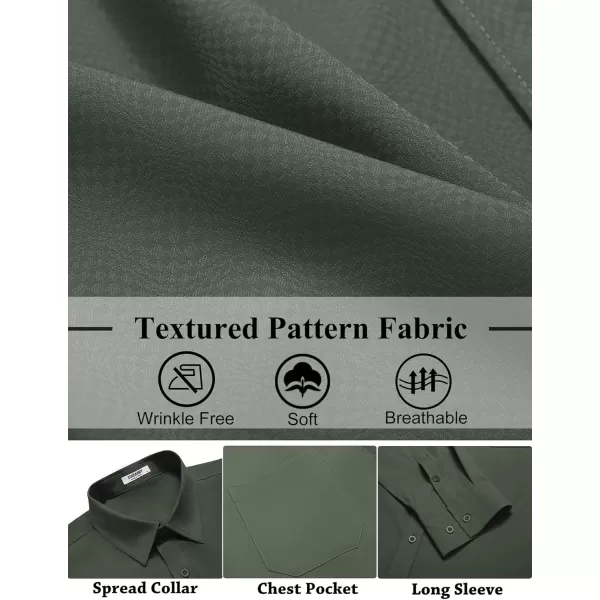 COOFANDY Mens Dress Shirts Long Sleeve Wrinkle Free Shirt Textured Business Casual Button Down Shirt