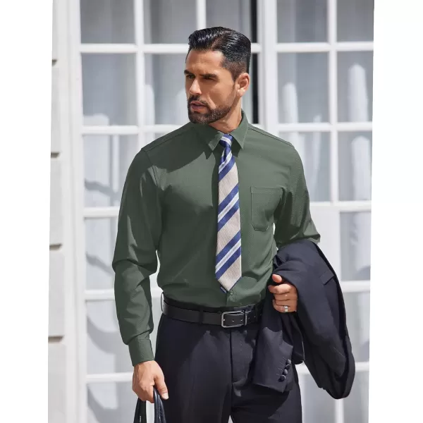 COOFANDY Mens Dress Shirts Long Sleeve Wrinkle Free Shirt Textured Business Casual Button Down Shirt