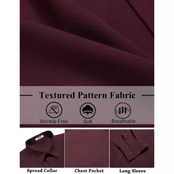 COOFANDY Mens Dress Shirts Long Sleeve Wrinkle Free Shirt Textured Business Casual Button Down Shirt