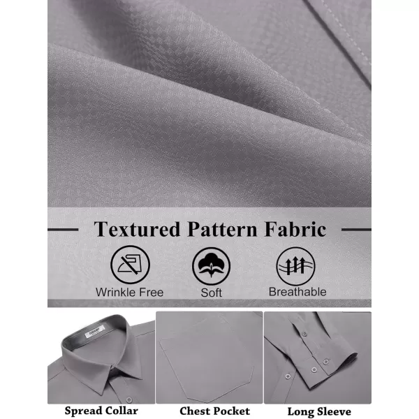 COOFANDY Mens Dress Shirts Long Sleeve Wrinkle Free Shirt Textured Business Casual Button Down Shirt