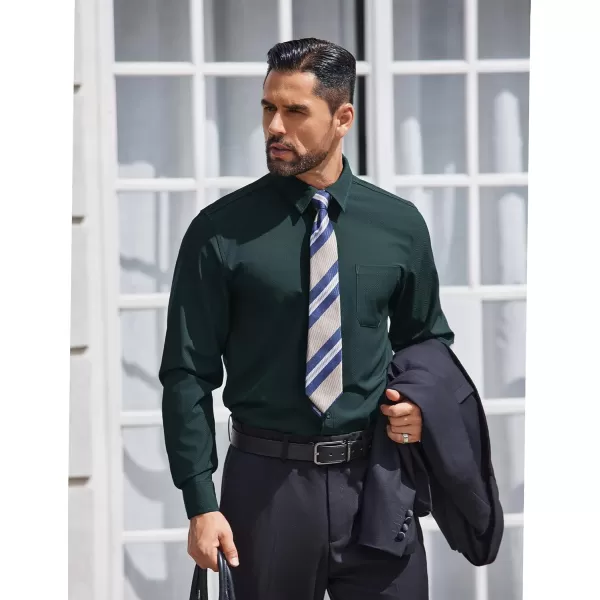 COOFANDY Mens Dress Shirts Long Sleeve Wrinkle Free Shirt Textured Business Casual Button Down Shirt