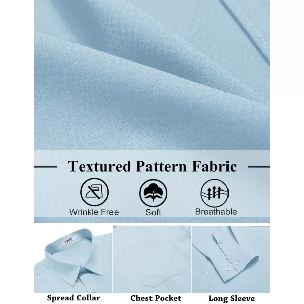 COOFANDY Mens Dress Shirts Long Sleeve Wrinkle Free Shirt Textured Business Casual Button Down Shirt