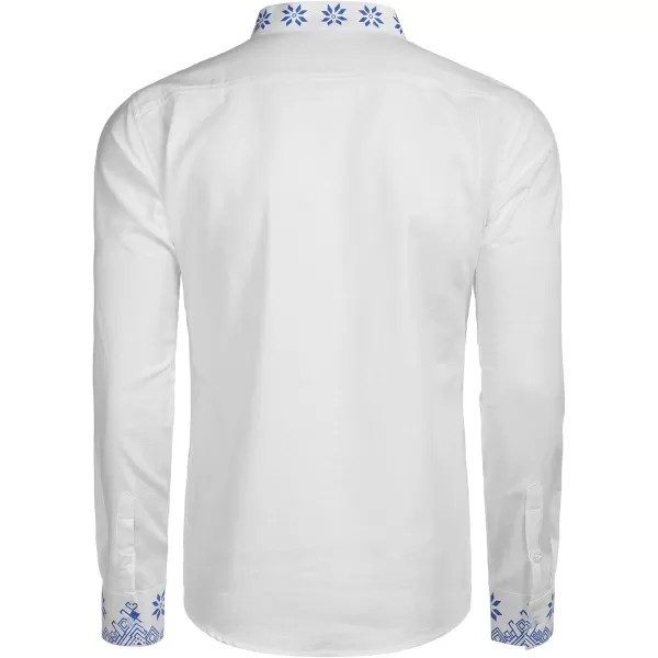 COOFANDY Men's Henley Shirt Vyshyvanka Long Sleeve African Print Shirts Casual Zip Up Cotton Linen Beach Hippie Shirt