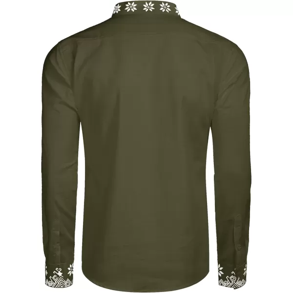 COOFANDY Men's Henley Shirt Vyshyvanka Long Sleeve African Print Shirts Casual Zip Up Cotton Linen Beach Hippie Shirt