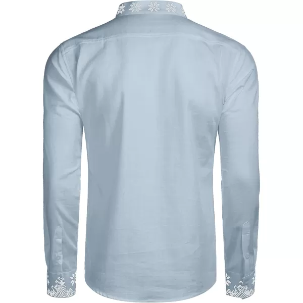 COOFANDY Men's Henley Shirt Vyshyvanka Long Sleeve African Print Shirts Casual Zip Up Cotton Linen Beach Hippie Shirt