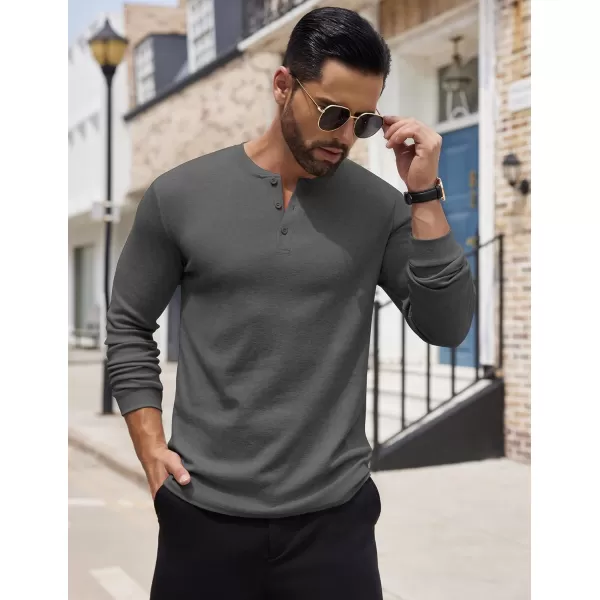 COOFANDY Men's Henley Shirts Long Sleeve Button T-Shirt Lightweight Fashion Casual Pullover Shirt