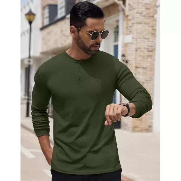 COOFANDY Men's Henley Shirts Long Sleeve Button T-Shirt Lightweight Fashion Casual Pullover Shirt
