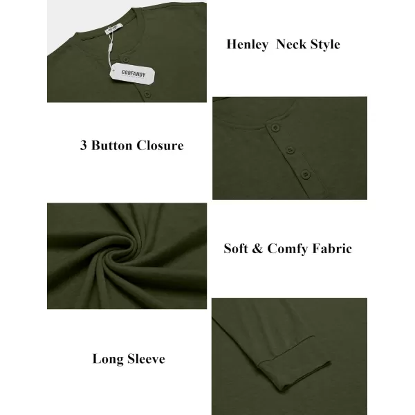 COOFANDY Men's Henley Shirts Long Sleeve Button T-Shirt Lightweight Fashion Casual Pullover Shirt