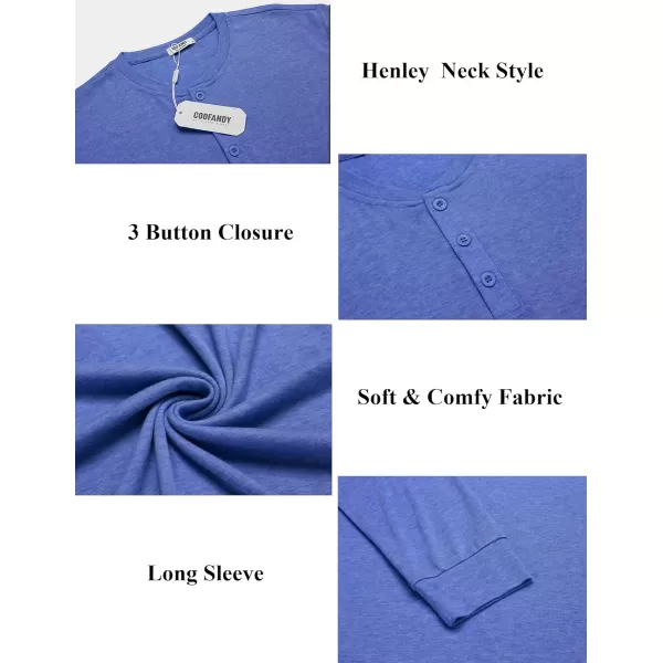 COOFANDY Men's Henley Shirts Long Sleeve Button T-Shirt Lightweight Fashion Casual Pullover Shirt
