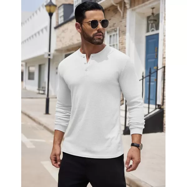 COOFANDY Men's Henley Shirts Long Sleeve Button T-Shirt Lightweight Fashion Casual Pullover Shirt