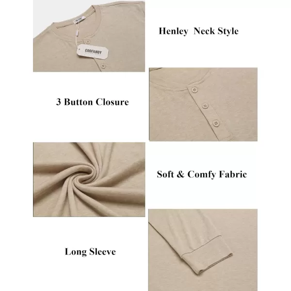 COOFANDY Men's Henley Shirts Long Sleeve Button T-Shirt Lightweight Fashion Casual Pullover Shirt