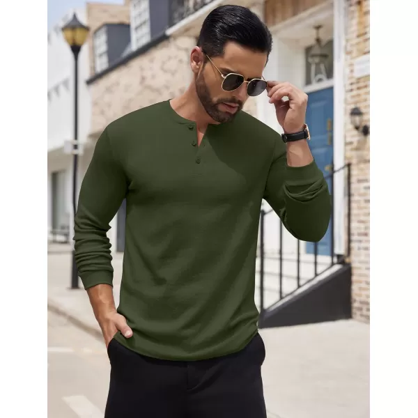 COOFANDY Men's Henley Shirts Long Sleeve Button T-Shirt Lightweight Fashion Casual Pullover Shirt