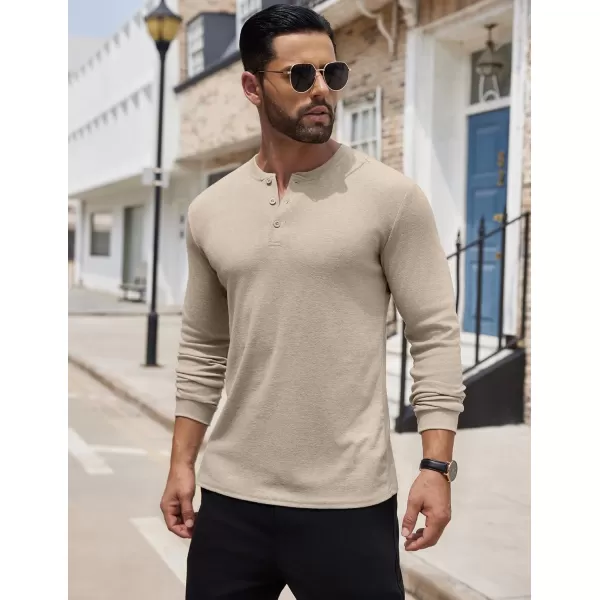 COOFANDY Men's Henley Shirts Long Sleeve Button T-Shirt Lightweight Fashion Casual Pullover Shirt