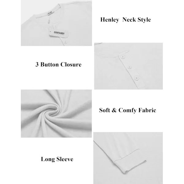 COOFANDY Men's Henley Shirts Long Sleeve Button T-Shirt Lightweight Fashion Casual Pullover Shirt
