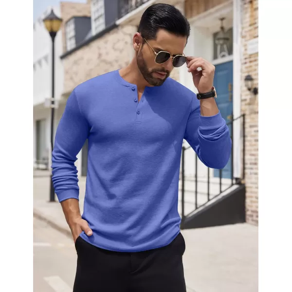 COOFANDY Men's Henley Shirts Long Sleeve Button T-Shirt Lightweight Fashion Casual Pullover Shirt