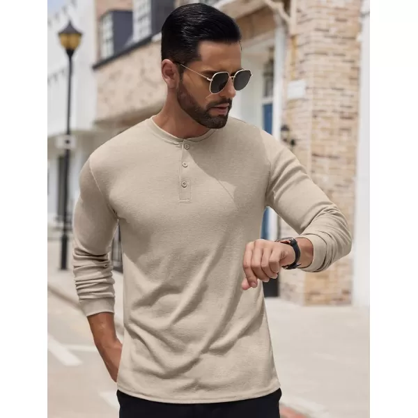 COOFANDY Men's Henley Shirts Long Sleeve Button T-Shirt Lightweight Fashion Casual Pullover Shirt