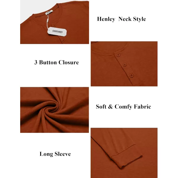 COOFANDY Men's Henley Shirts Long Sleeve Button T-Shirt Lightweight Fashion Casual Pullover Shirt