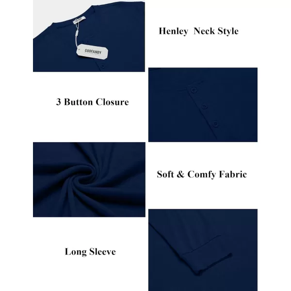 COOFANDY Men's Henley Shirts Long Sleeve Button T-Shirt Lightweight Fashion Casual Pullover Shirt