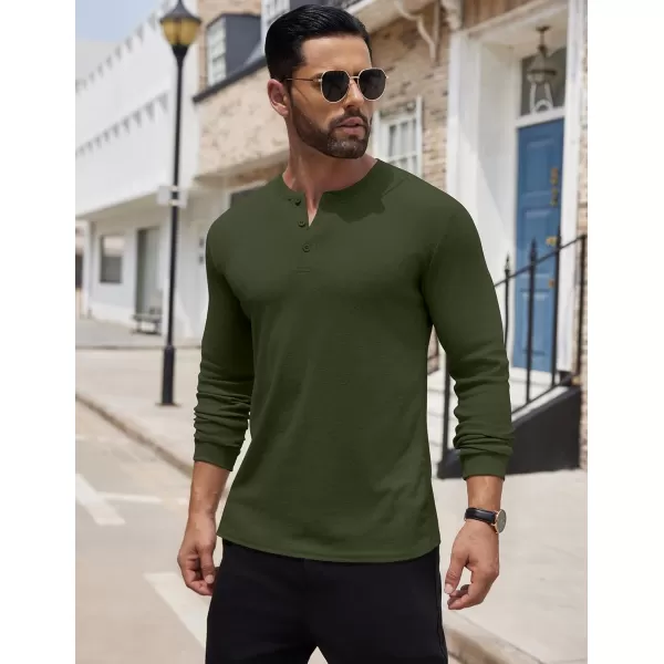 COOFANDY Men's Henley Shirts Long Sleeve Button T-Shirt Lightweight Fashion Casual Pullover Shirt