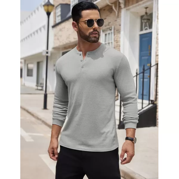 COOFANDY Men's Henley Shirts Long Sleeve Button T-Shirt Lightweight Fashion Casual Pullover Shirt