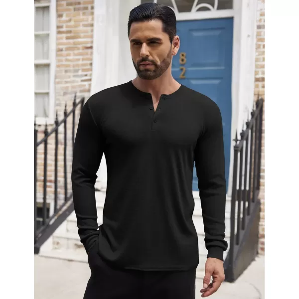 COOFANDY Men's Henley Shirts Long Sleeve Button T-Shirt Lightweight Fashion Casual Pullover Shirt