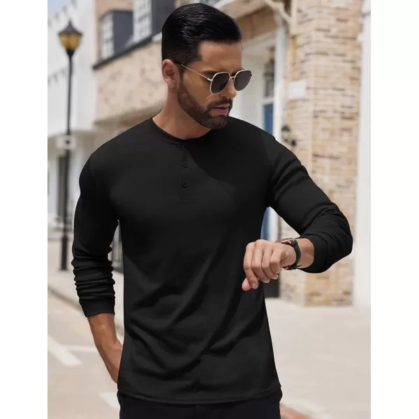 COOFANDY Men's Henley Shirts Long Sleeve Button T-Shirt Lightweight Fashion Casual Pullover Shirt