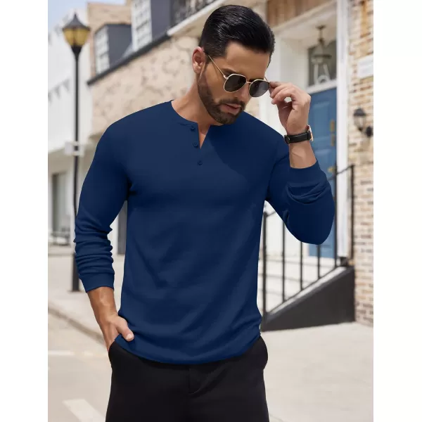 COOFANDY Men's Henley Shirts Long Sleeve Button T-Shirt Lightweight Fashion Casual Pullover Shirt