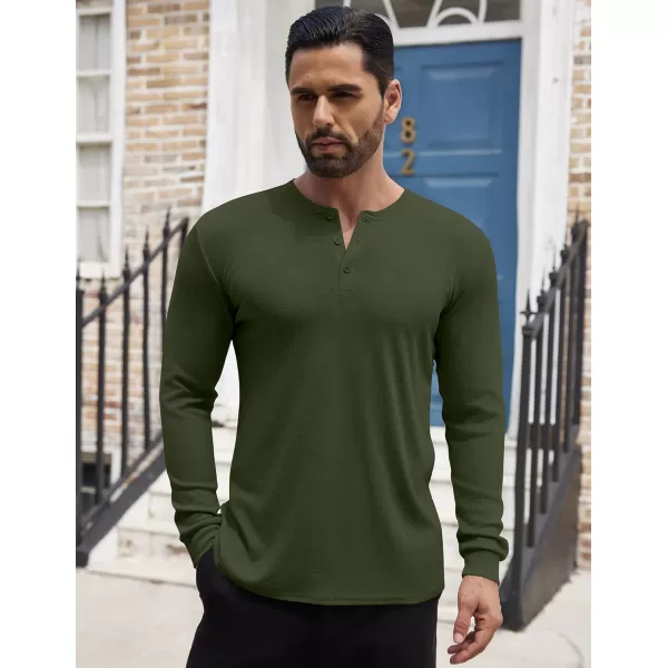 COOFANDY Men's Henley Shirts Long Sleeve Button T-Shirt Lightweight Fashion Casual Pullover Shirt
