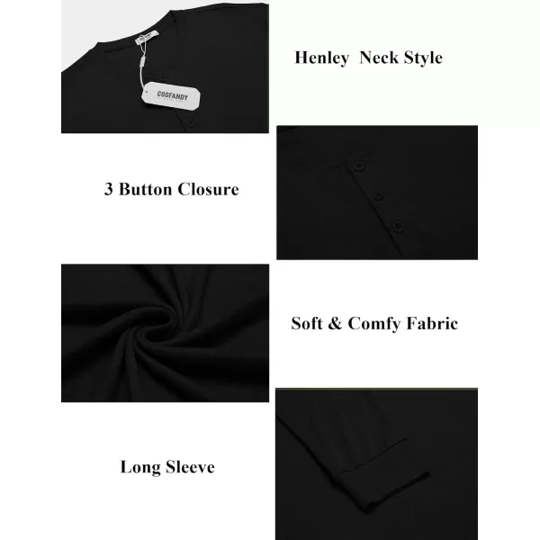 COOFANDY Men's Henley Shirts Long Sleeve Button T-Shirt Lightweight Fashion Casual Pullover Shirt