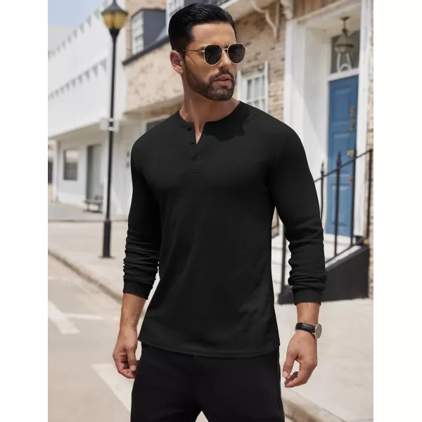 COOFANDY Men's Henley Shirts Long Sleeve Button T-Shirt Lightweight Fashion Casual Pullover Shirt