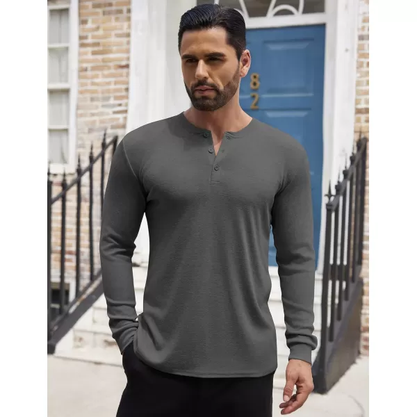 COOFANDY Men's Henley Shirts Long Sleeve Button T-Shirt Lightweight Fashion Casual Pullover Shirt