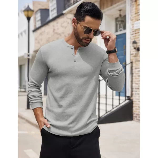 COOFANDY Men's Henley Shirts Long Sleeve Button T-Shirt Lightweight Fashion Casual Pullover Shirt