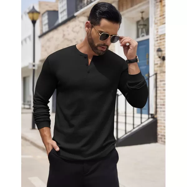 COOFANDY Men's Henley Shirts Long Sleeve Button T-Shirt Lightweight Fashion Casual Pullover Shirt