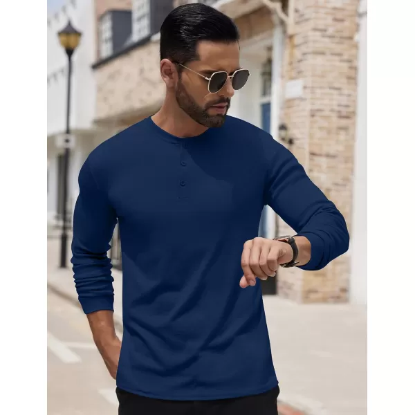 COOFANDY Men's Henley Shirts Long Sleeve Button T-Shirt Lightweight Fashion Casual Pullover Shirt