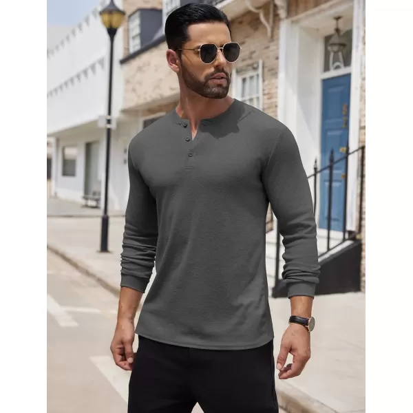 COOFANDY Men's Henley Shirts Long Sleeve Button T-Shirt Lightweight Fashion Casual Pullover Shirt