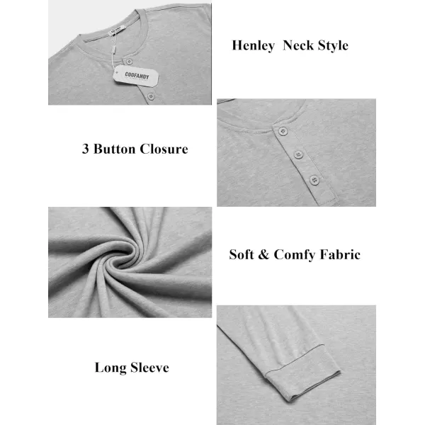 COOFANDY Men's Henley Shirts Long Sleeve Button T-Shirt Lightweight Fashion Casual Pullover Shirt
