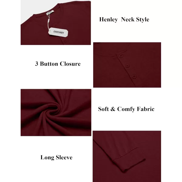 COOFANDY Men's Henley Shirts Long Sleeve Button T-Shirt Lightweight Fashion Casual Pullover Shirt