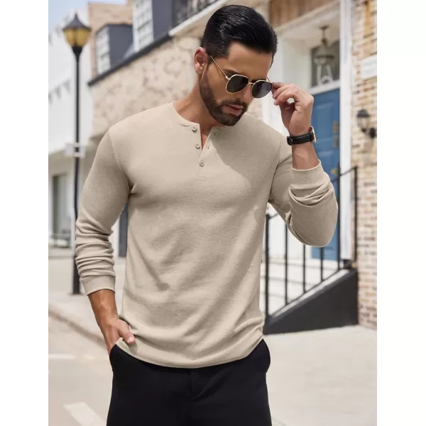 COOFANDY Men's Henley Shirts Long Sleeve Button T-Shirt Lightweight Fashion Casual Pullover Shirt