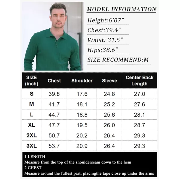 COOFANDY Mens Knit Polo Sweater Long Sleeve Polos Lightweight Casual Dress Pullover Sweaters