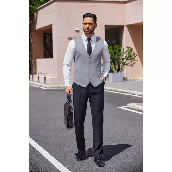 COOFANDY Men's Suit Vests Slim Fit Herringbone Waistcoat Casual Business Dress Vest