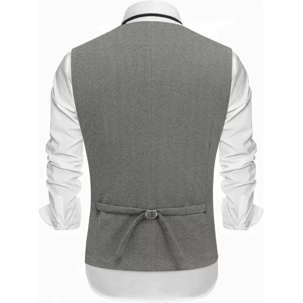 COOFANDY Men's Suit Vests Slim Fit Herringbone Waistcoat Casual Business Dress Vest