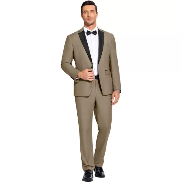 COOFANDY Men's Suits 2 Piece Slim Fit Dress Suits Tuxedo Jacket One Button Blazer for Wedding Business Prom