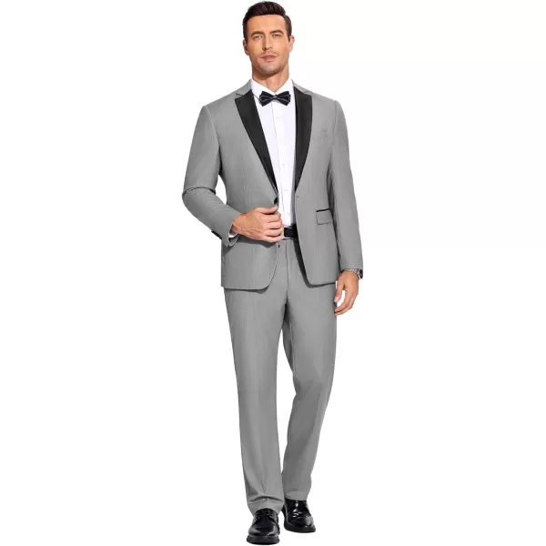 COOFANDY Men's Suits 2 Piece Slim Fit Dress Suits Tuxedo Jacket One Button Blazer for Wedding Business Prom