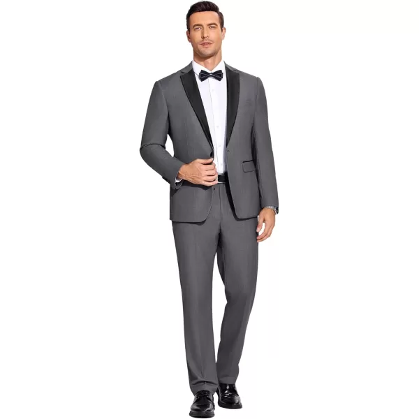 COOFANDY Men's Suits 2 Piece Slim Fit Dress Suits Tuxedo Jacket One Button Blazer for Wedding Business Prom