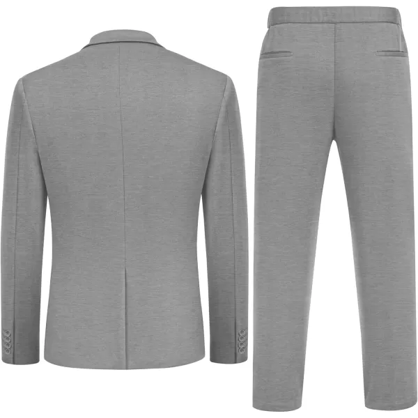 COOFANDY Men's Suits 2 Piece Slim Fit Suit Set 2 Button Lightweight Casual Knit Blazer Suit Jacket Pants