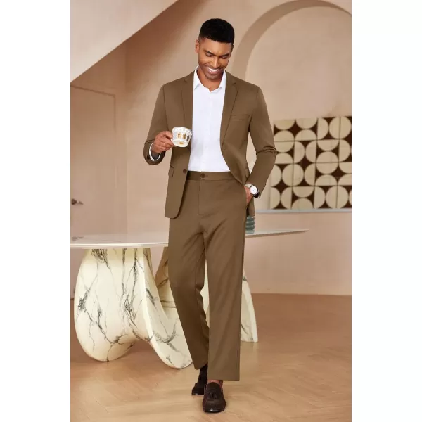 COOFANDY Men's Suits 2 Piece Slim Fit Suit Set 2 Button Lightweight Casual Knit Blazer Suit Jacket Pants