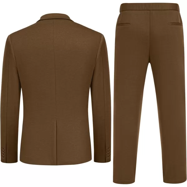 COOFANDY Men's Suits 2 Piece Slim Fit Suit Set 2 Button Lightweight Casual Knit Blazer Suit Jacket Pants